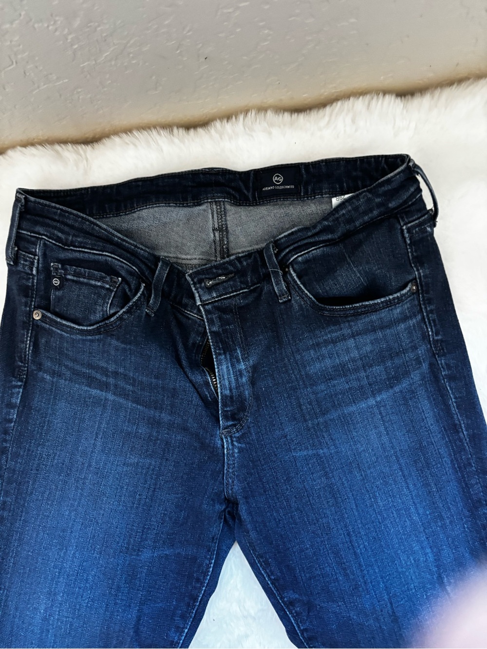 Ag Adriano Goldschmied Women's Dark Indigo Slim Straight Jeans